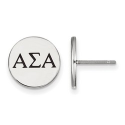 Alpha Sigma Alpha Sorority Enameled Post Earrings in Sterling Silver 2.04 gr
