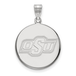 Oklahoma State University Cowboys Large Disc Pendant in Sterling Silver 4.23 gr