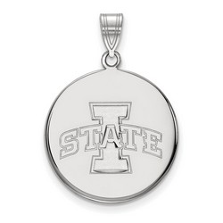 Iowa State University Cyclones Large Disc Pendant in Sterling Silver 4.35 gr