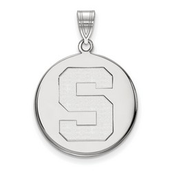 Michigan State University Spartans Large Disc Pendant in Sterling Silver 4.13 gr