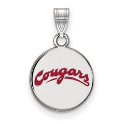 Washington State Cougars Small Disc Pendant in Sterling Silver 1.48 gr