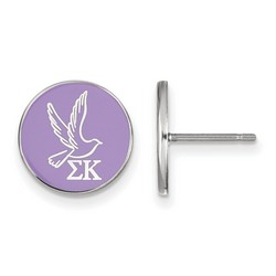 Sigma Kappa Sorority Enameled Sterling Silver Post Earrings 1.56 gr