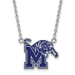 University of Memphis Tigers Large Pendant Necklace in Sterling Silver 6.17 gr