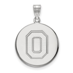 Ohio State University Buckeyes Large Disc Pendant in Sterling Silver 4.21 gr