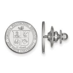 Virginia Tech Hokies Crest Lapel Pin in Sterling Silver 2.21 gr
