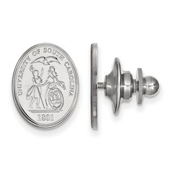 University of South Carolina Gamecocks Crest Sterling Silver Lapel Pin 1.73 gr