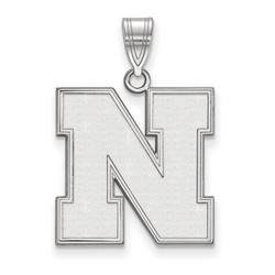 University of Nebraska Cornhuskers Large Pendant in Sterling Silver 3.04 gr