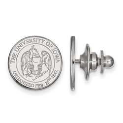 University of Iowa Hawkeyes Crest Lapel Pin in Sterling Silver 2.32 gr