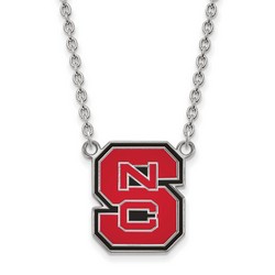 NC State University Wolfpack Large Pendant Necklace in Sterling Silver 6.02 gr