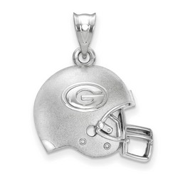 University of Georgia Bulldogs G Logo Football Helmet Pendant in Sterling Silver