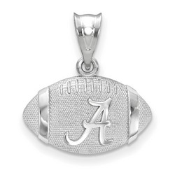 University of Alabama Crimson Tide 3D Football Logo Pendant in Sterling Silver