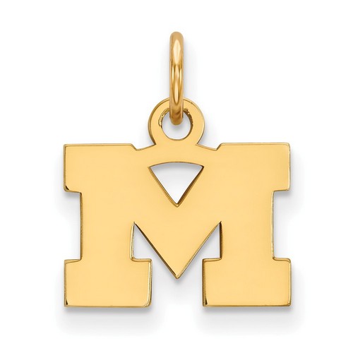 University of Michigan Wolverines Gold Plated Silver XS Pendant 1.15 gr