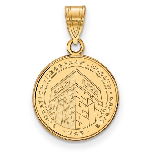 University of Alabama Birmingham UAB Blazers Gold Plated Silver Crest Pendant