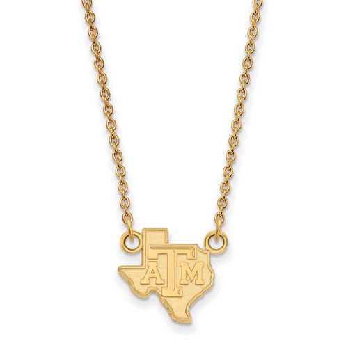 Texas A&M University Aggies Small Pendant Necklace in 14k Yellow Gold 2.67 gr