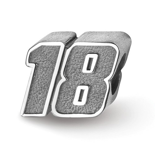 Kyle Busch #18 Car Number Bead In Sterling Silver