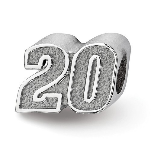 Matt Kenseth #20 Car Number Bead In Sterling Silver