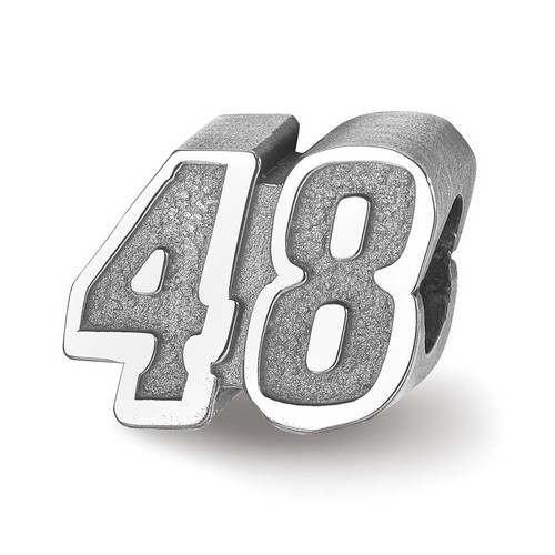 Jimmie Johnson #48 Car Number Bead In Sterling Silver