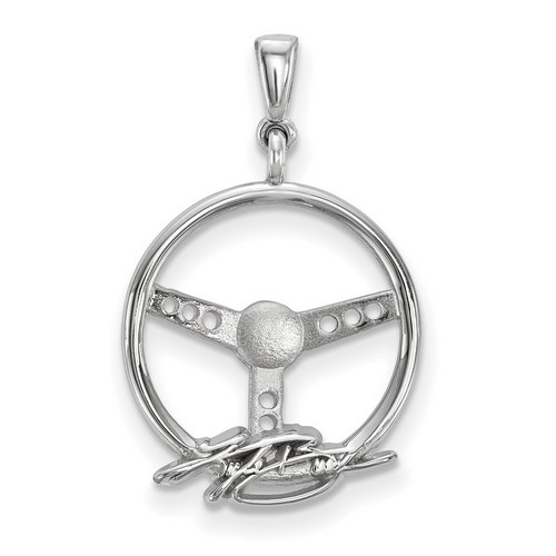 Kyle Busch #18 Signature On Steering Wheel Sterling Silver Pendant