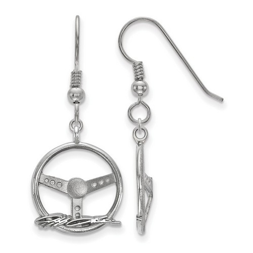 Jeff Gordon #24 Name On Steering Wheel Sterling Silver Shepherd's Hook Earrings