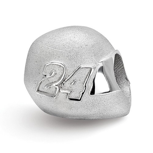 Jeff Gordon #24 Car Number Bead On Helmet In Sterling Silver