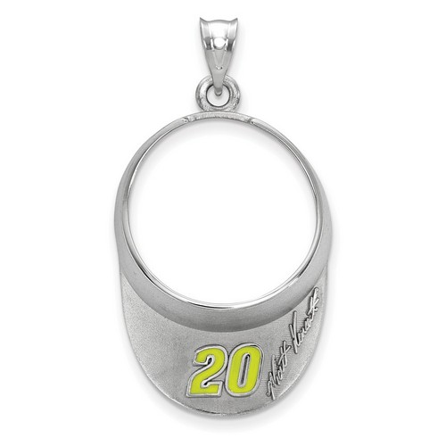 Matt Kenseth #20 3-D Visor Signature Pendant In Sterling Silver
