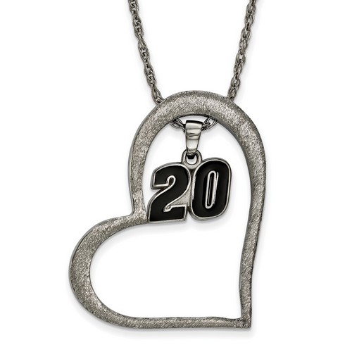 Matt Kenseth #20 Stainless Steel Large Open Heart & Driver Number Pendant