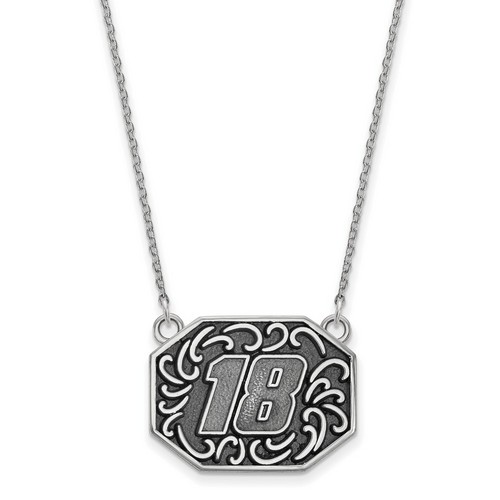 Kyle Busch #18 Bali Type Split Chain Pendant In Sterling Silver 5.32 Gr