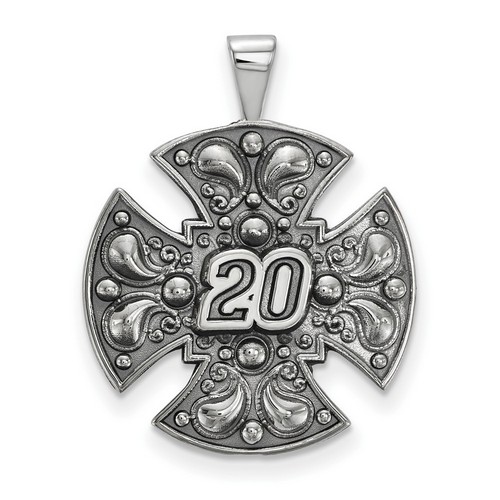 Matt Kenseth #20 Bali Style Maltese Cross Pendant In Sterling Silver