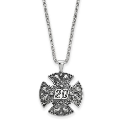 Matt Kenseth #20 Bali Style Maltese Cross Pendant & Chain In Sterling Silver