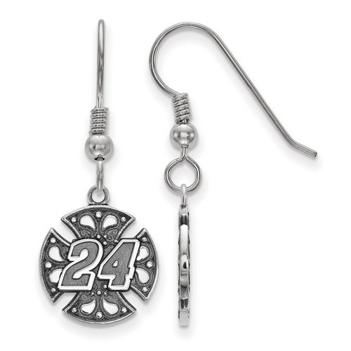 Jeff Gordon #24 Bali Style Maltese Cross Earrings In Sterling Silver