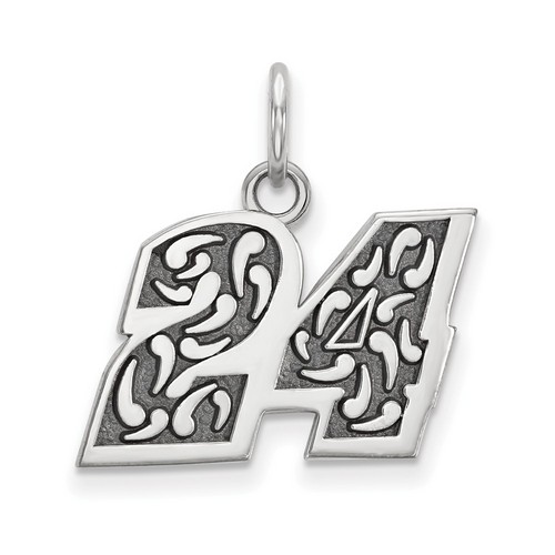Jeff Gordon #24 Bali Style Charm In Sterling Silver