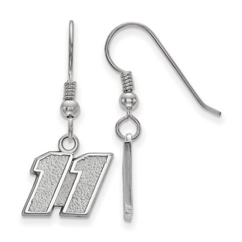 Denny Hamlin #11 Half Inch Number Earrings In Sterling Silver