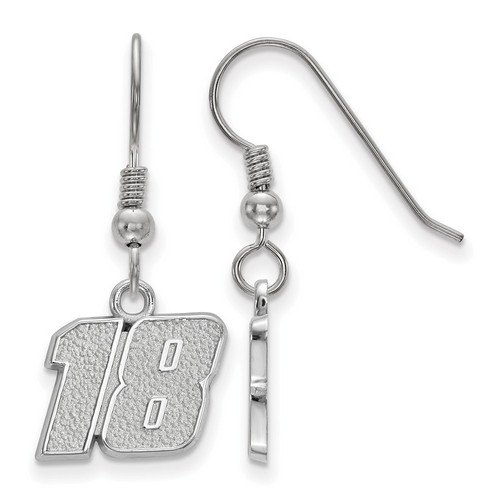 Kyle Busch #18 Half Inch Number Earrings In Sterling Silver