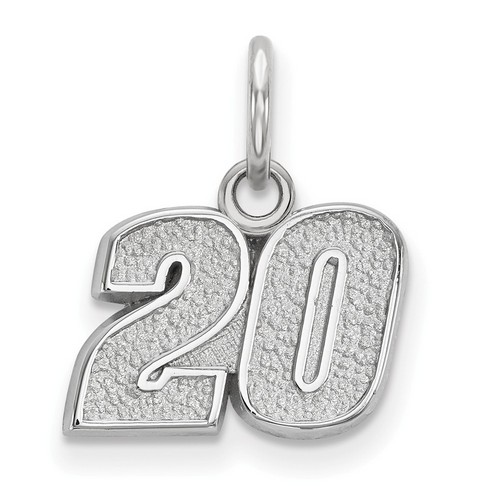 Matt Kenseth #20 Half Inch Number Charm In Sterling Silver