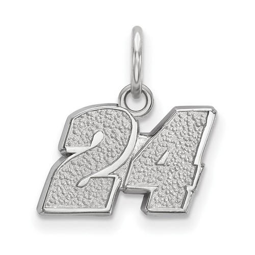 Jeff Gordon #24 Half Inch Number Charm In Sterling Silver