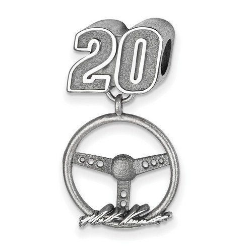 Matt Kenseth #20 Car Number Bead & Signed Sterling Silver Steering Wheel Charm