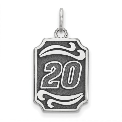 Matt Kenseth #20 Bali Style Dog Tag Style Pendant In Sterling Silver