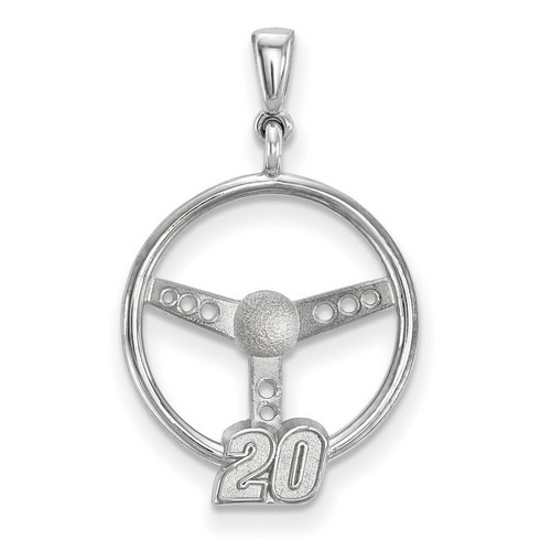 Matt Kenseth #20 Number On Steering Wheel Sterling Silver Pendant