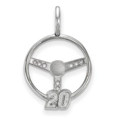 Matt Kenseth #20 Number On Steering Wheel Sterling Silver Loop Pendant