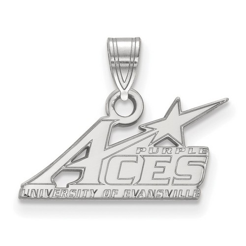 University of Evansville Purple Aces Small Pendant in Sterling Silver 1.30 gr