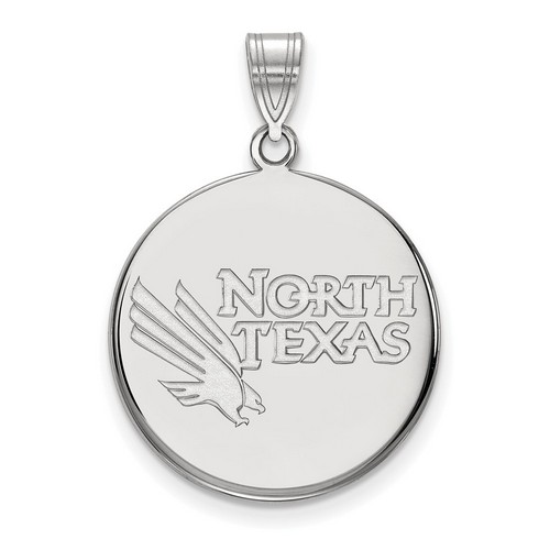 University of North Texas Mean Green Large Sterling Silver Disc Pendant 4.27 gr