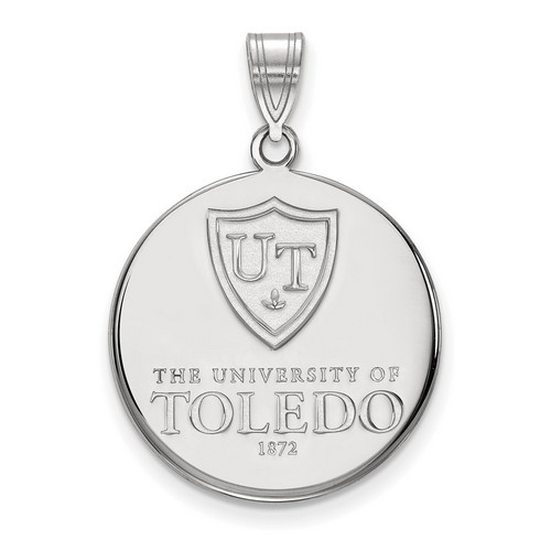 University of Toledo Rockets Large Disc Pendant in Sterling Silver 4.26 gr