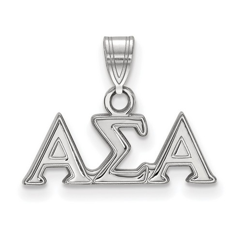 Alpha Sigma Alpha Sorority Small Pendant in Sterling Silver 1.73 gr