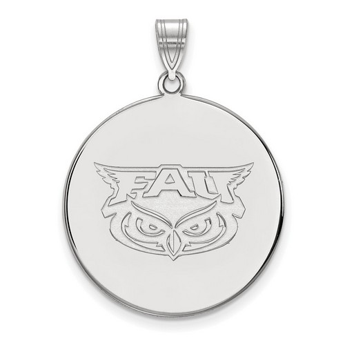 Florida Atlantic University Owls XL Disc Pendant in Sterling Silver 5.78 gr