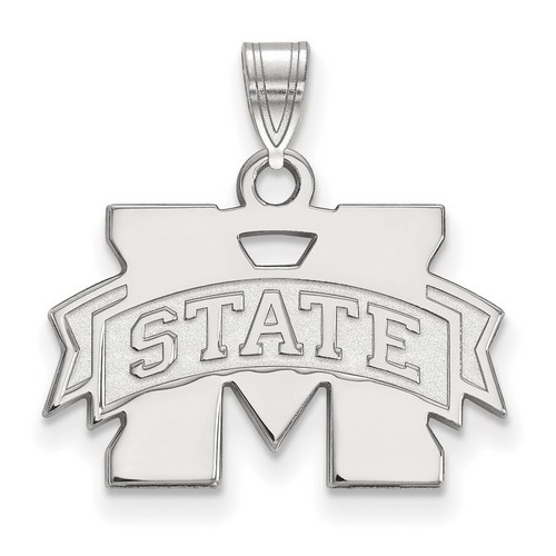 Mississippi State University Bulldogs Small Pendant in Sterling Silver 2.38 gr