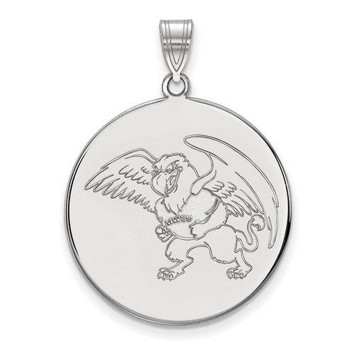 Missouri Western State University Griffons XL Disc Pendant in Sterling Silver