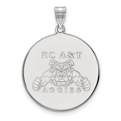 North Carolina A&T State University Aggies XL Sterling Silver Disc Pendant