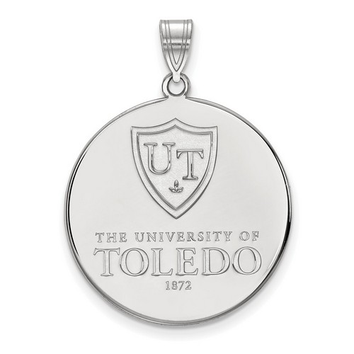 University of Toledo Rockets XL Disc Pendant in Sterling Silver 5.78 gr