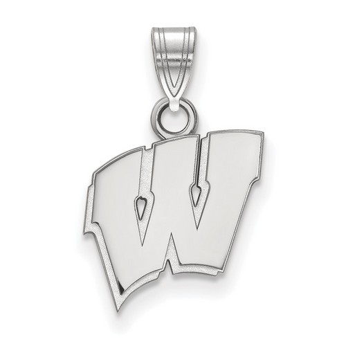 University of Wisconsin Badgers Small Pendant in Sterling Silver 1.29 gr