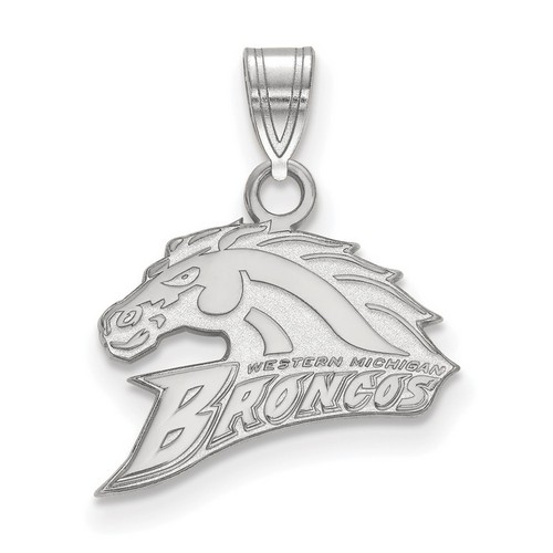 Western Michigan University Broncos Small Pendant in Sterling Silver 1.46 gr